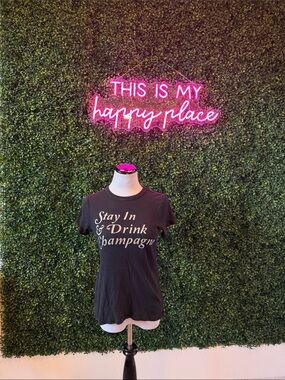 Chaser Graphic Tee 'Stay In & Drink Champagne'